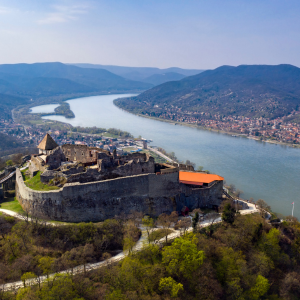 Visegrád Castle overlooking the Danube Bend in Countryside Hungary