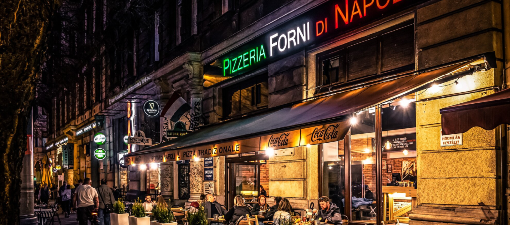 Exterior of Forni di Napoli, authentic Neapolitan pizzeria in Budapest