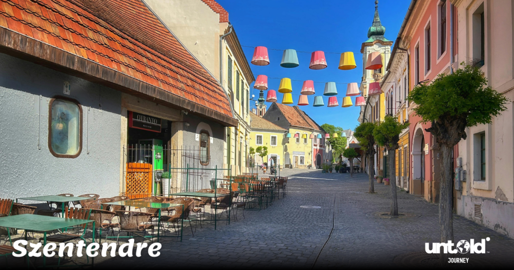 Charming Szentendre old town street near the Danube Bend