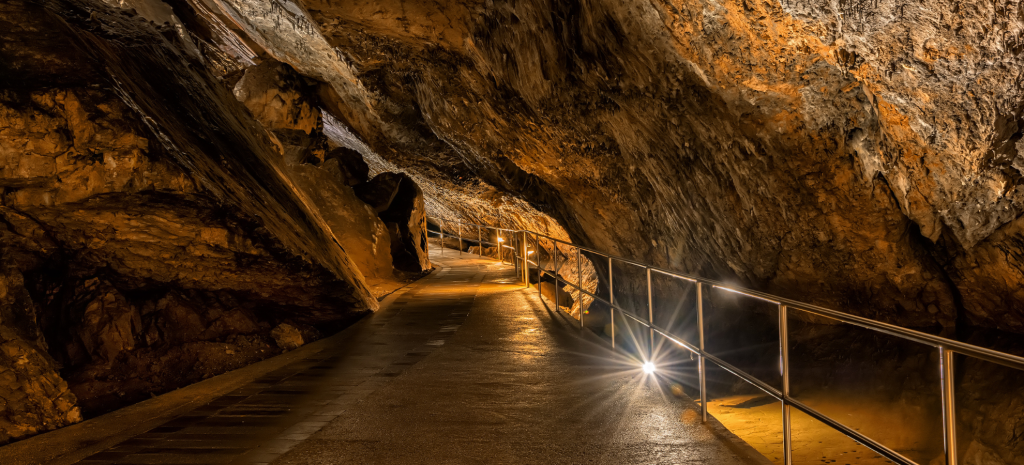 Stalactites inside the Baradla Cave in Aggtelek National Park, Hungary