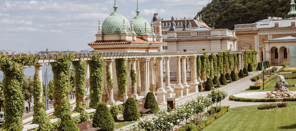 Várkert Bazár in Budapest with historic architecture and gardens