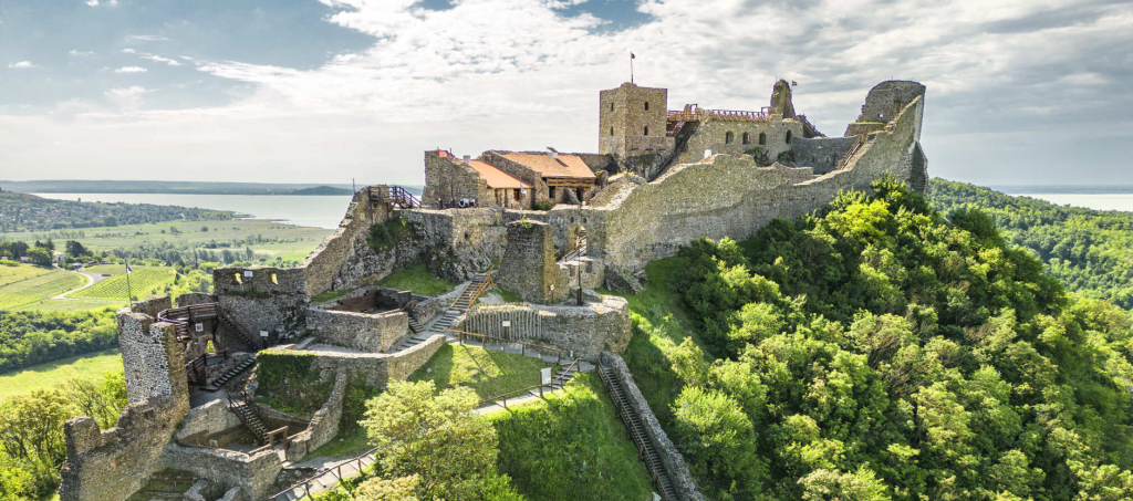 Szigliget Castle ruins above Lake Balaton