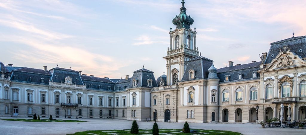 Festetics Palace in Keszthely with its baroque architecture and gardens by Lake Balaton.