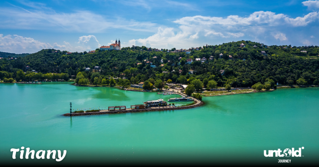 Tihany Peninsula from a boat - Lake Balaton