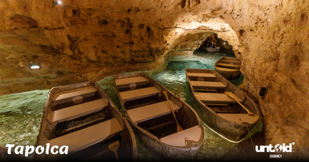 Boat tour inside the Lake Cave of Tapolca, near Lake Balaton