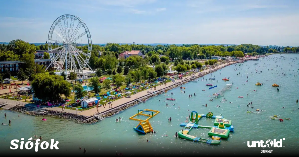 Siofok Aranypart beach on Lake Balaton South Shore