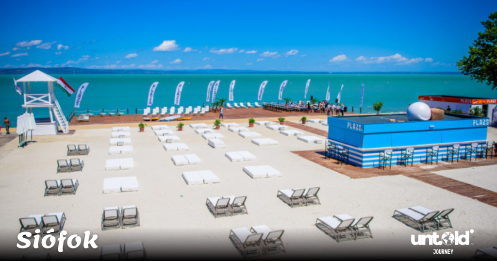 Siofok Plázs beach club on Lake Balaton South Shore
