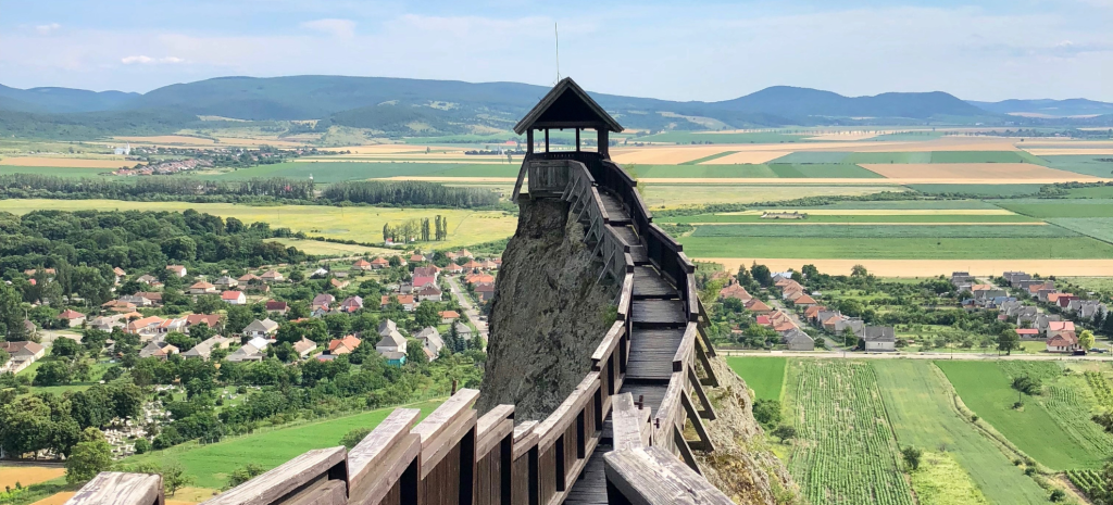 Boldogkő Castle perched on a hilltop with panoramic views of the Hungarian countryside