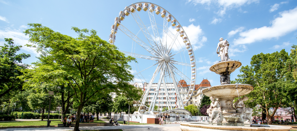 Budapest Eye Ferris Wheel at Deák Ferenc Square with city views