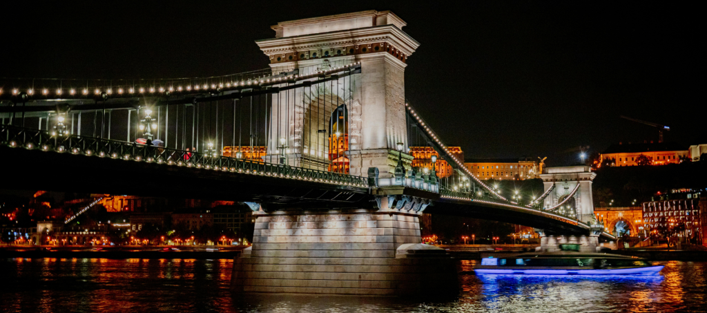 Budapest Chain Bridge at night