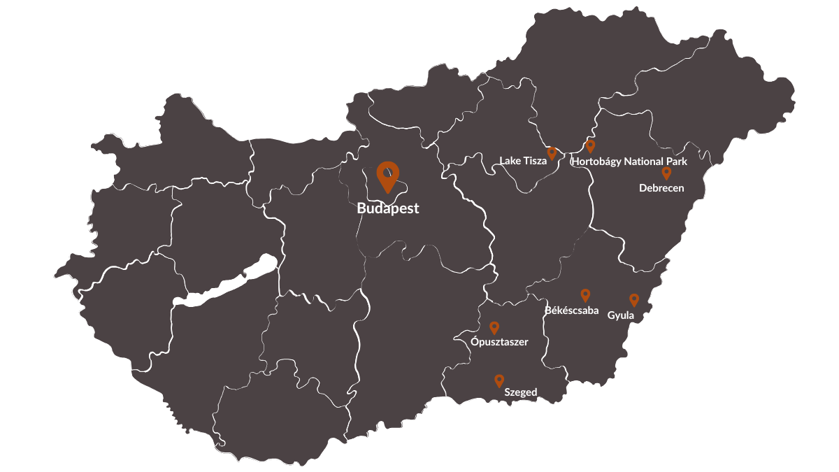 Illustrated map of Alfold Tour Hungary