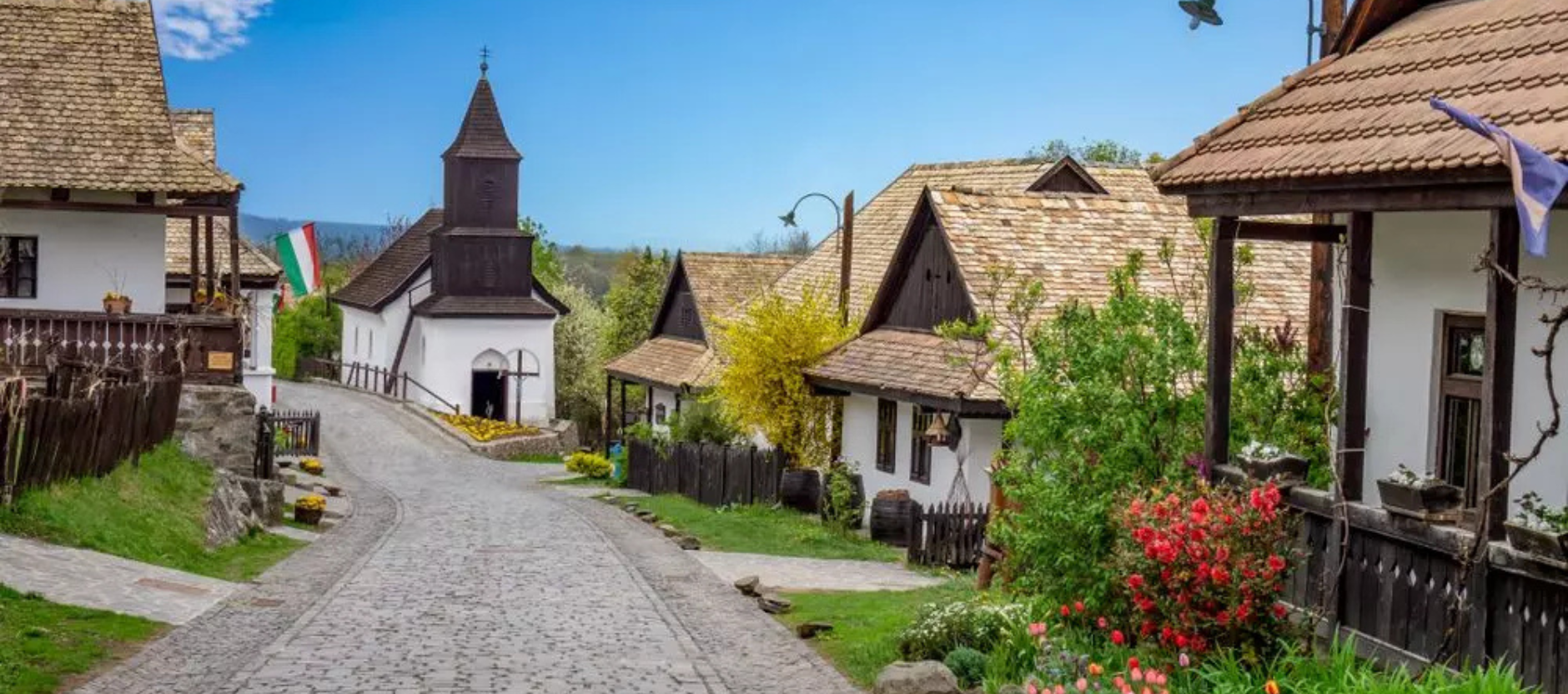 Traditional houses in Hollókő UNESCO village