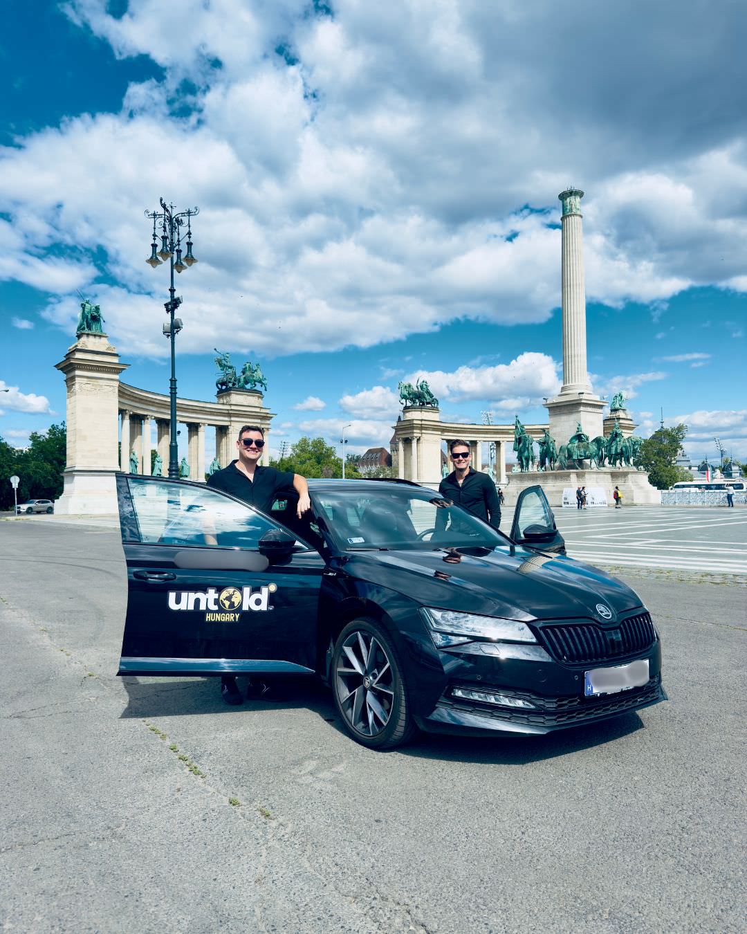 Untold Hungary founders with their private tour car